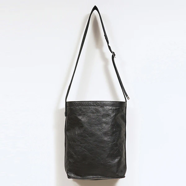 MAIL BAG BLACK / HORSE HIDE BROWN CORE LEATHER - Image 2