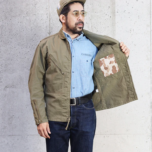 ATOLL FLYERS JACKET / OLIVE HBT - Image 5