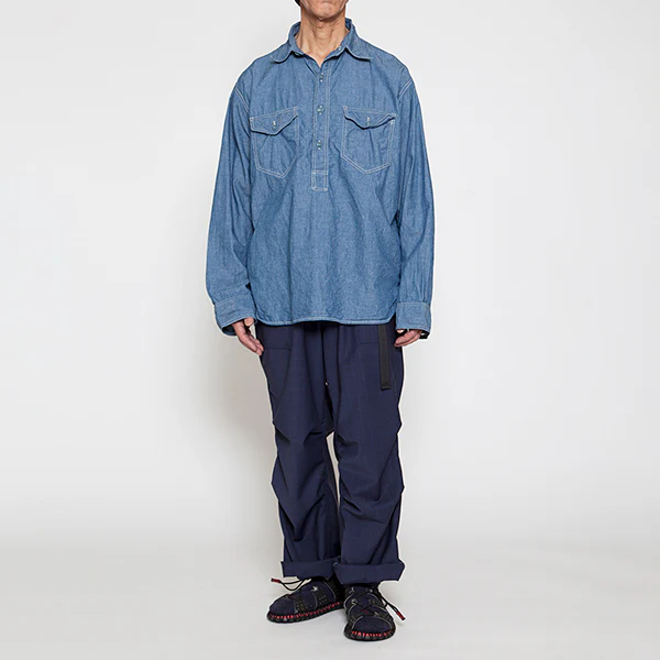 NAVY PULLOVER SHIRT / BLUE CHAMBRAY - Image 8