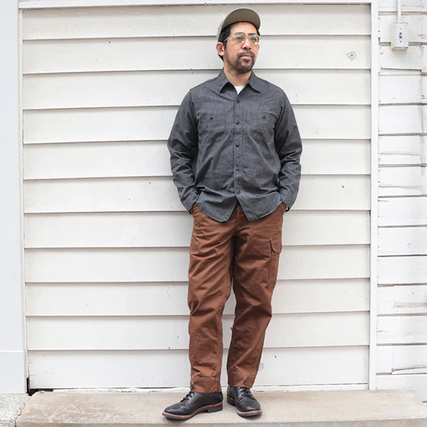 NEAL SHIRT / ONE-WASH MODEL / BLACK PEPPER CHAMBRAY - Image 5