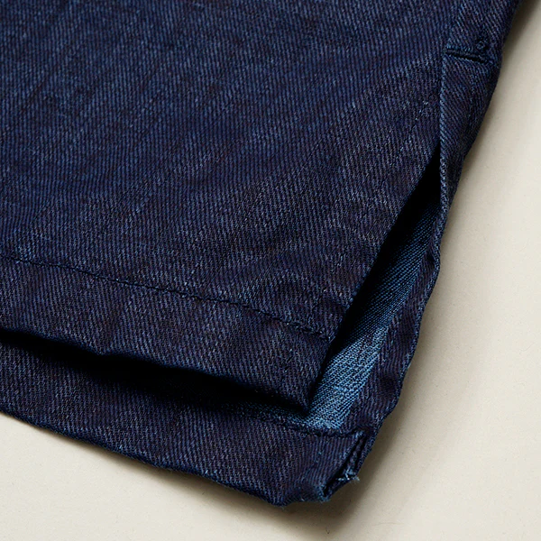 OPEN COLLAR SHIRT LINEN INDIGO / INDIGO - Image 6