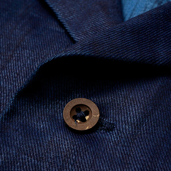OPEN COLLAR SHIRT LINEN INDIGO / INDIGO - Image 7