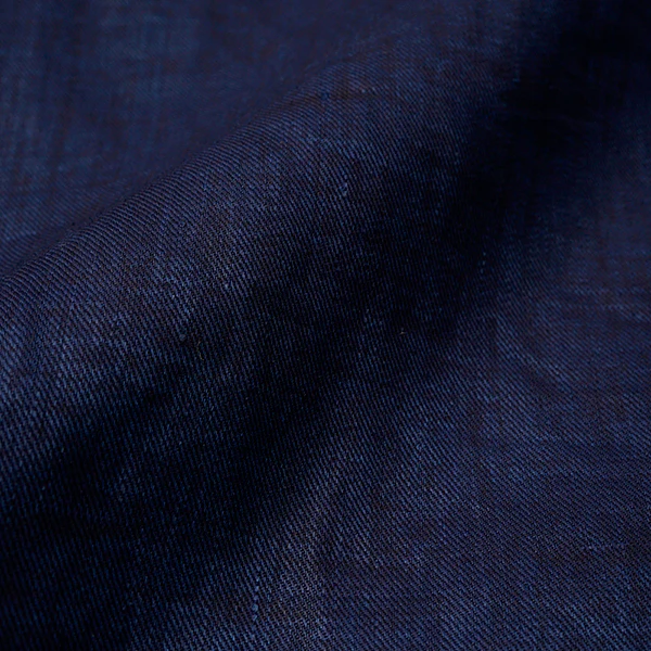 OPEN COLLAR SHIRT LINEN INDIGO / INDIGO - Image 8