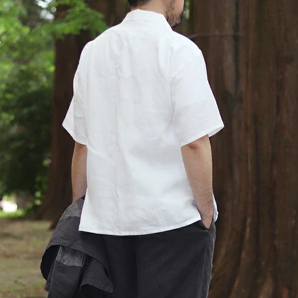 OPEN COLLAR SHIRT LINEN TWILL - Image 4