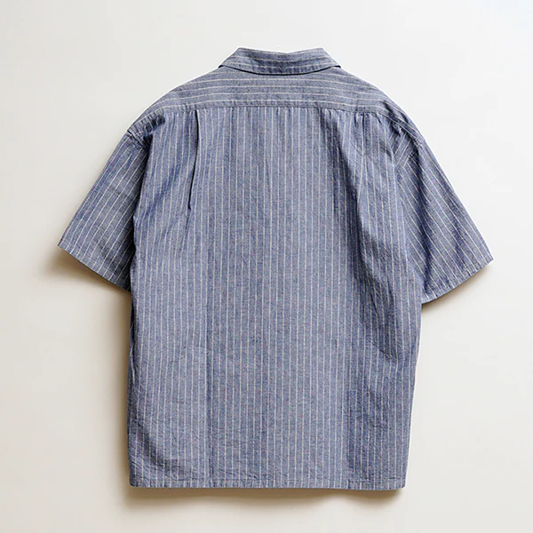 OPEN COLLAR SHIRT WABASH DUNGAREE / INDIGO - Image 3