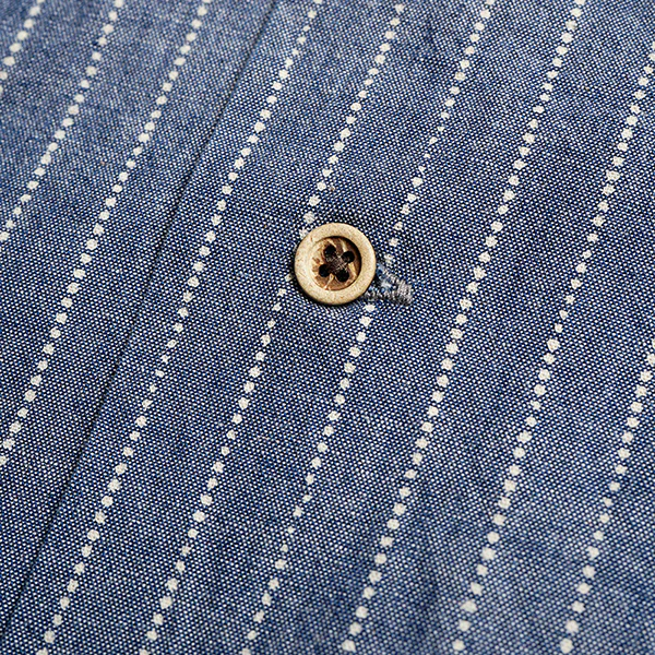 OPEN COLLAR SHIRT WABASH DUNGAREE / INDIGO - Image 7