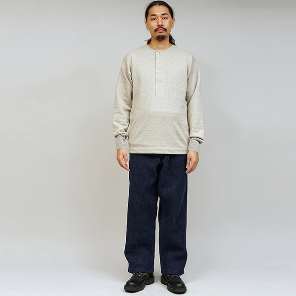 OX'ED SILVER / BLACKSMITH HENLEY NECK SHIRT - Image 3