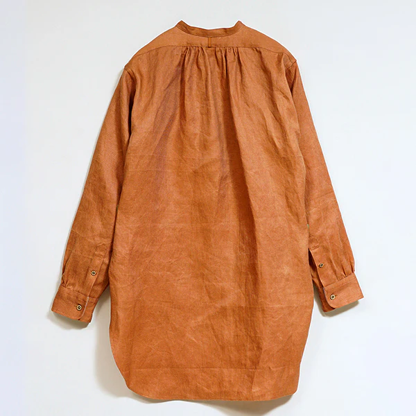 OX'ED SILVER / FISHERMAN SHIRT KAKISHIBU LINEN / BROWN - Image 2