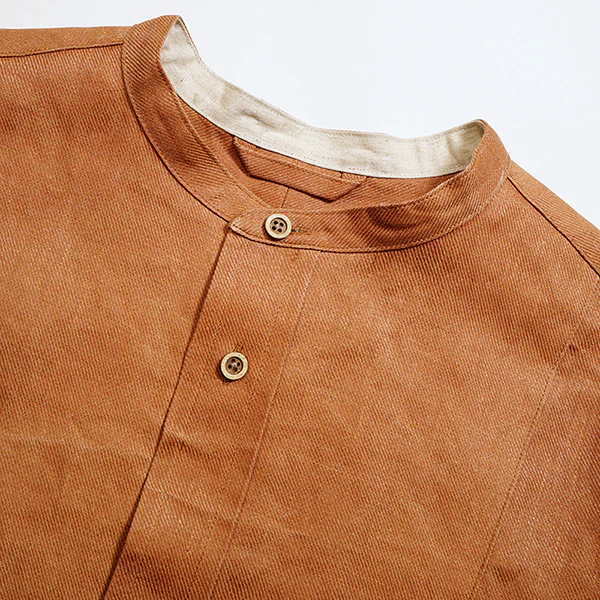 OX'ED SILVER / FISHERMAN SHIRT KAKISHIBU LINEN / BROWN - Image 3