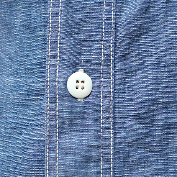 PEACE VALLEY SHORT SLEEVE SHIRT / 6oz INDIGO CHAMBRAY / INDIGO - Image 9