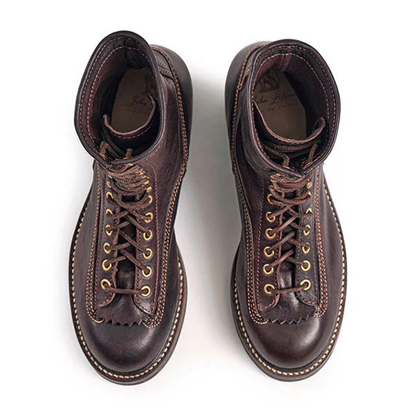 PRE-ORDER 2026 / DONKEY PUNCHER BOOTS 8" / EZO SHIKA DEERSKIN / BURNT DARK BROWN - Image 6