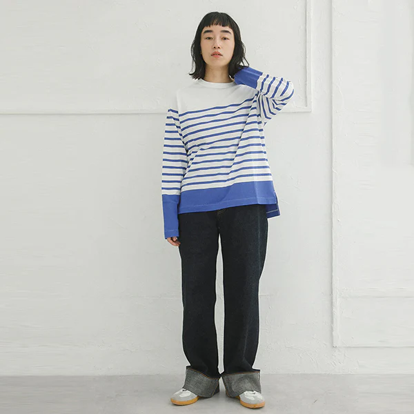 SALE / 5.6oz LONG SLEEVE BORDER / WHITE - Image 10