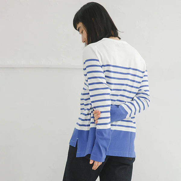 SALE / 5.6oz LONG SLEEVE BORDER / WHITE - Image 9