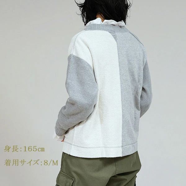 SALE / ARMY CREW JERSEY MIX CARDIGAN - Image 5
