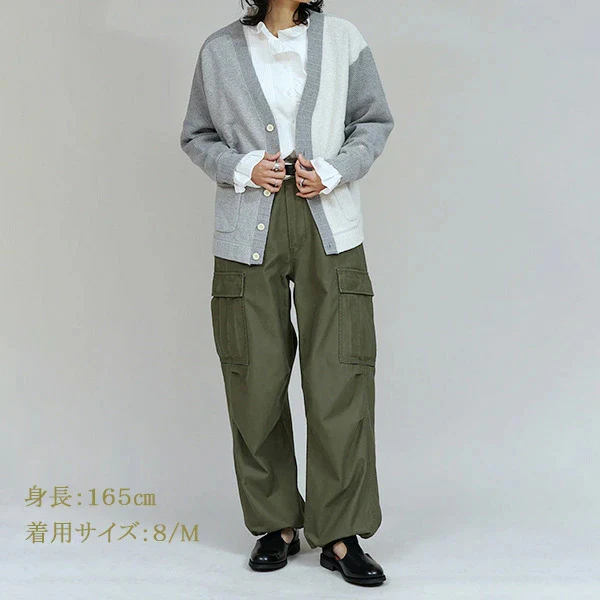 SALE / ARMY CREW JERSEY MIX CARDIGAN - Image 6