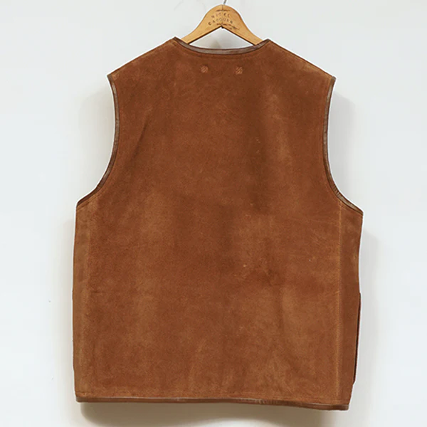 SALE / CAPTAIN VEST OIL VELOUR / BROWN - Image 3