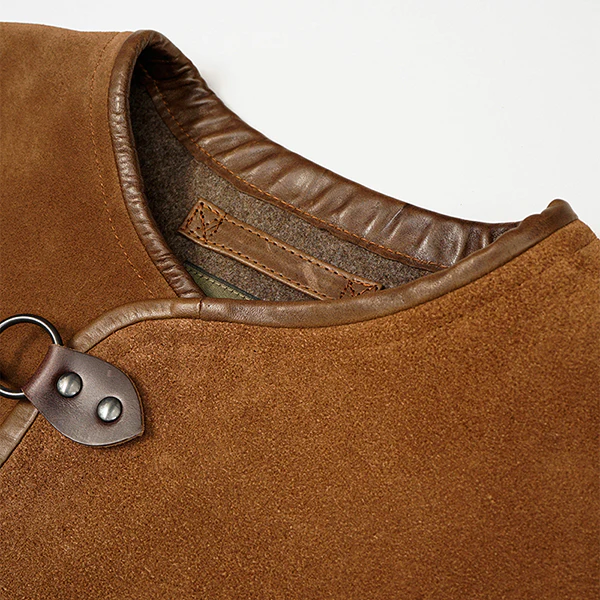 SALE / CAPTAIN VEST OIL VELOUR / BROWN - Image 4