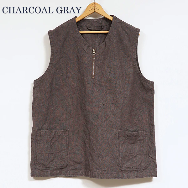 SALE / FRENCH WORK VEST HEMP - Image 2