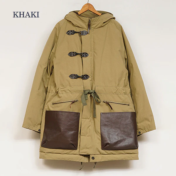 SALE / MOUNTAINEER DOWN JACKET / TASLAN NYLON × LEATHER - Image 3