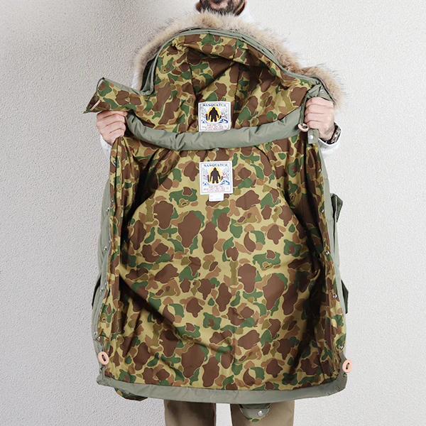 SASQUATCH DOWN JACKET / YARN-DYED KHAKI GREEN - Image 14