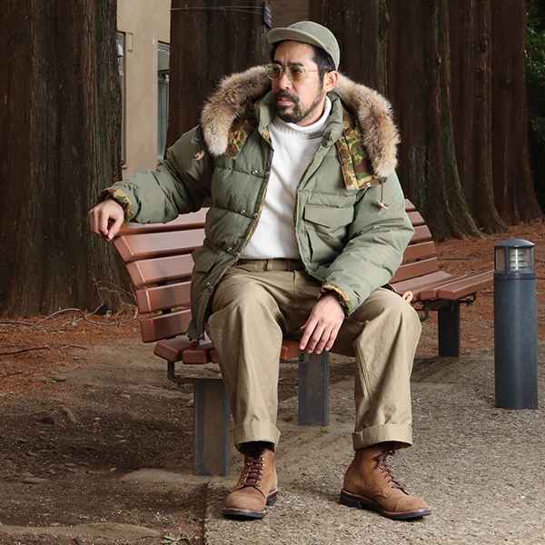 SASQUATCH DOWN JACKET / YARN-DYED KHAKI GREEN - Image 17