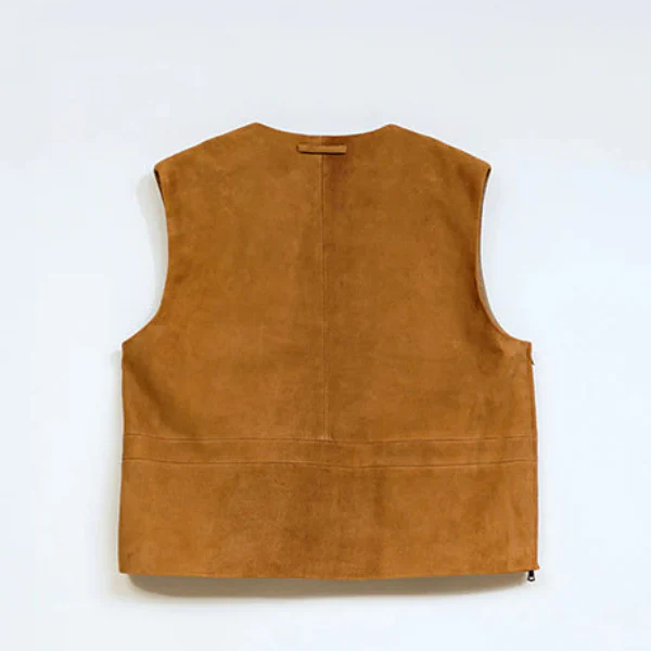 SHEEP SUEDE VEST / BROWN - Image 3