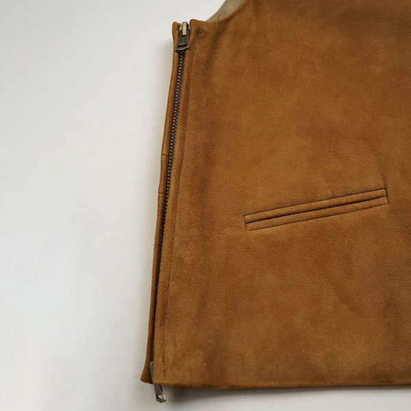 SHEEP SUEDE VEST / BROWN - Image 8