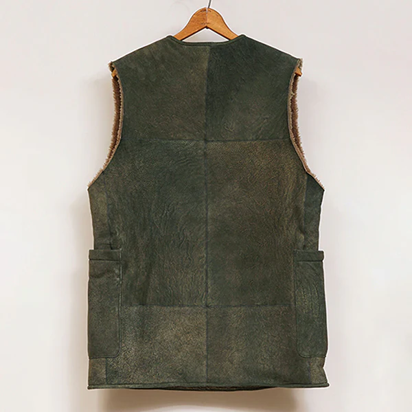 SHEEPSKIN VEST / GREEN - Image 3