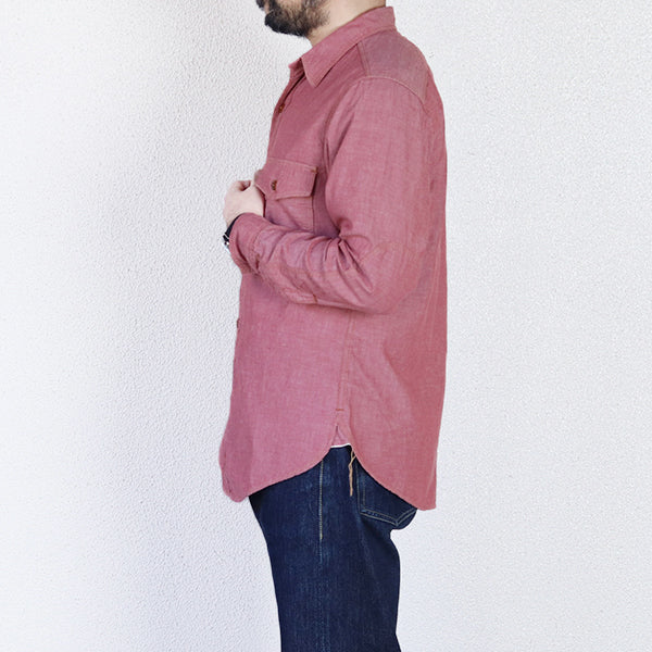 SKID ROW WORK SHIRT / 1930 - 1940s WOODSMAN SHIRT / RED CHAMBRAY - Image 3