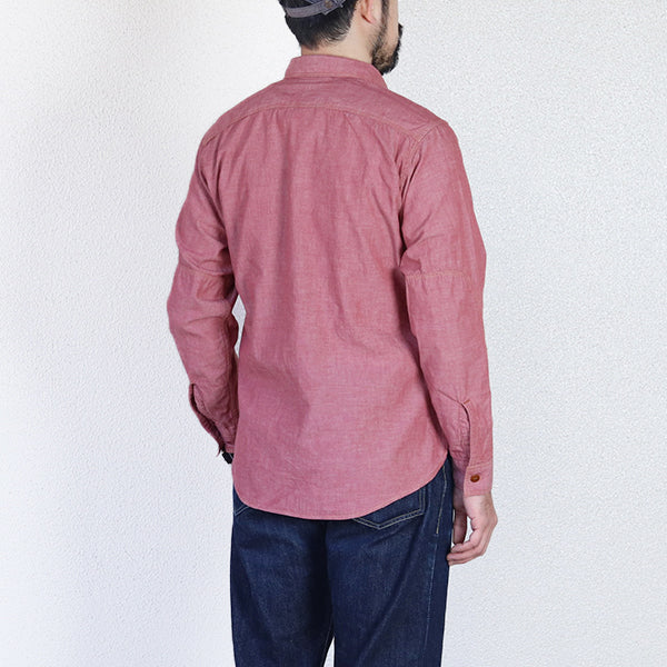 SKID ROW WORK SHIRT / 1930 - 1940s WOODSMAN SHIRT / RED CHAMBRAY - Image 4