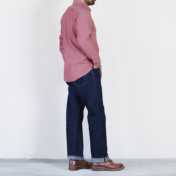 SKID ROW WORK SHIRT / 1930 - 1940s WOODSMAN SHIRT / RED CHAMBRAY - Image 6