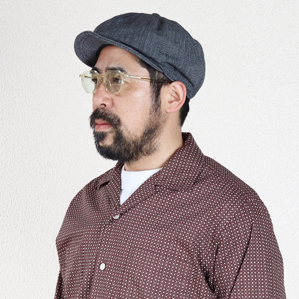 STEVEDORE 8 PANELS CAP / 1910 - 1920s STYLE CASQUETTE / BLACK PEPPER CHAMBRAY