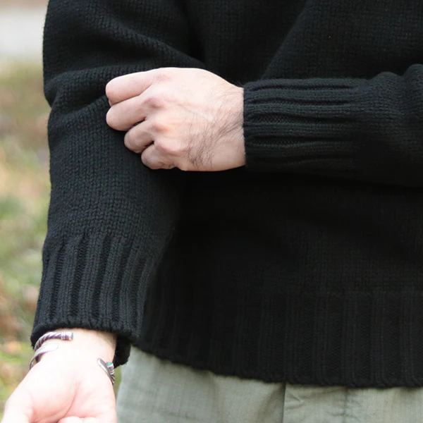 TRAILBLAZER SWEATER / RAGLAN SLEEVE SWEATER / BRITISH WOOL / BLACK - Image 6