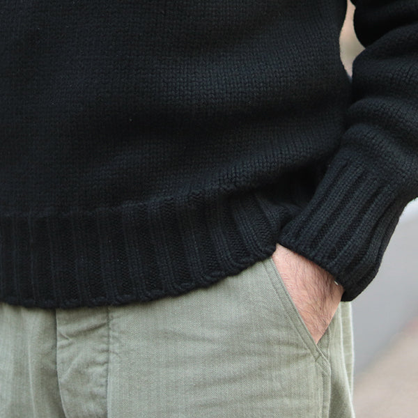 TRAILBLAZER SWEATER / RAGLAN SLEEVE SWEATER / BRITISH WOOL / BLACK - Image 7