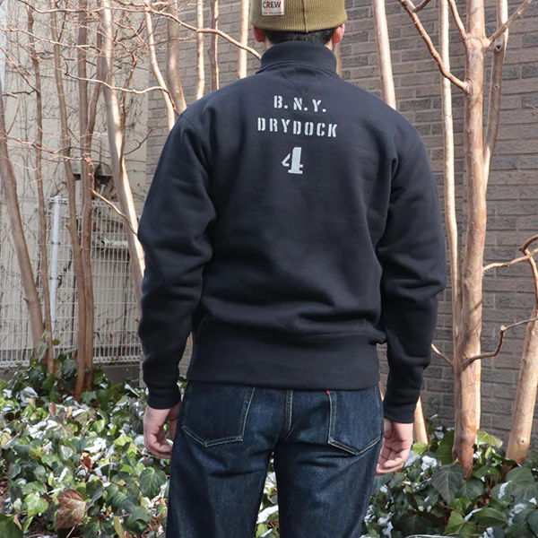 TURTLE NECK SWEAT SHIRT / U.S. NAVY BNY DRYDOCK #4 / SPECIAL HEAVY WEIGHT FLEECE / JET NAVY - Image 2