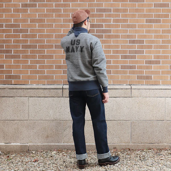 TURTLE NECK SWEAT SHIRT / U.S. NAVY VS-17 JOLLY ROGERS / SPECIAL HEAVY WEIGHT FLEECE / GRAINED CHARCOAL GRAY × OLD NAVY - Image 5