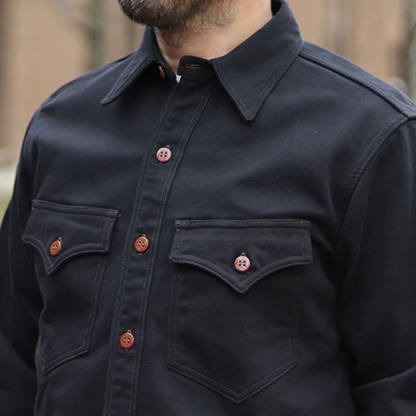 U.S. NAVY UTILITY SHIRT / ORIGINAL COTTON HARD TWIST KERSEY / DARK NAVY - Image 6