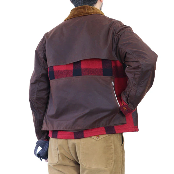 UTICA COAT / WOOL BUFFLO PLAID × BRITISH MILLERAIN WAXED COTTON - Image 6