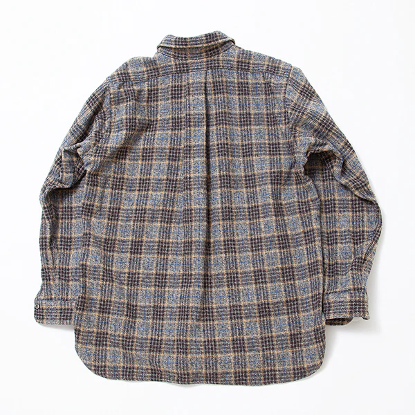 W.C.W SHIRT PULLOVER / CLO-MOR COTTON CHECK/ GRAY × BROWN - Image 3