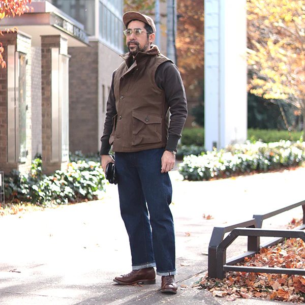 WINTER AVIATORS VEST / PLAIN MODEL / DARK RED BEIGE - Image 4