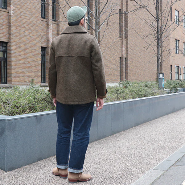 WOODLAND HUNTING COAT / ORIGINAL SHETLAND MELTON / YARN-DYED GRAINED BROWN - Image 8
